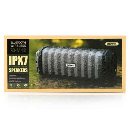 Remax wireless speaker rb-m12 waterproof ipx-7 - black