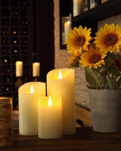 Electric wax candle medium - off white