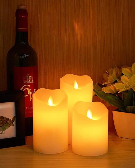 Electric wax candle large - off white