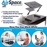 Multi-functional and foldable laptop table air space