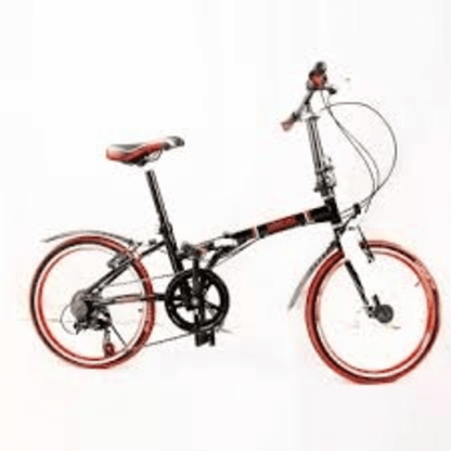 Wagei 6 gears foldable adult bicycle red