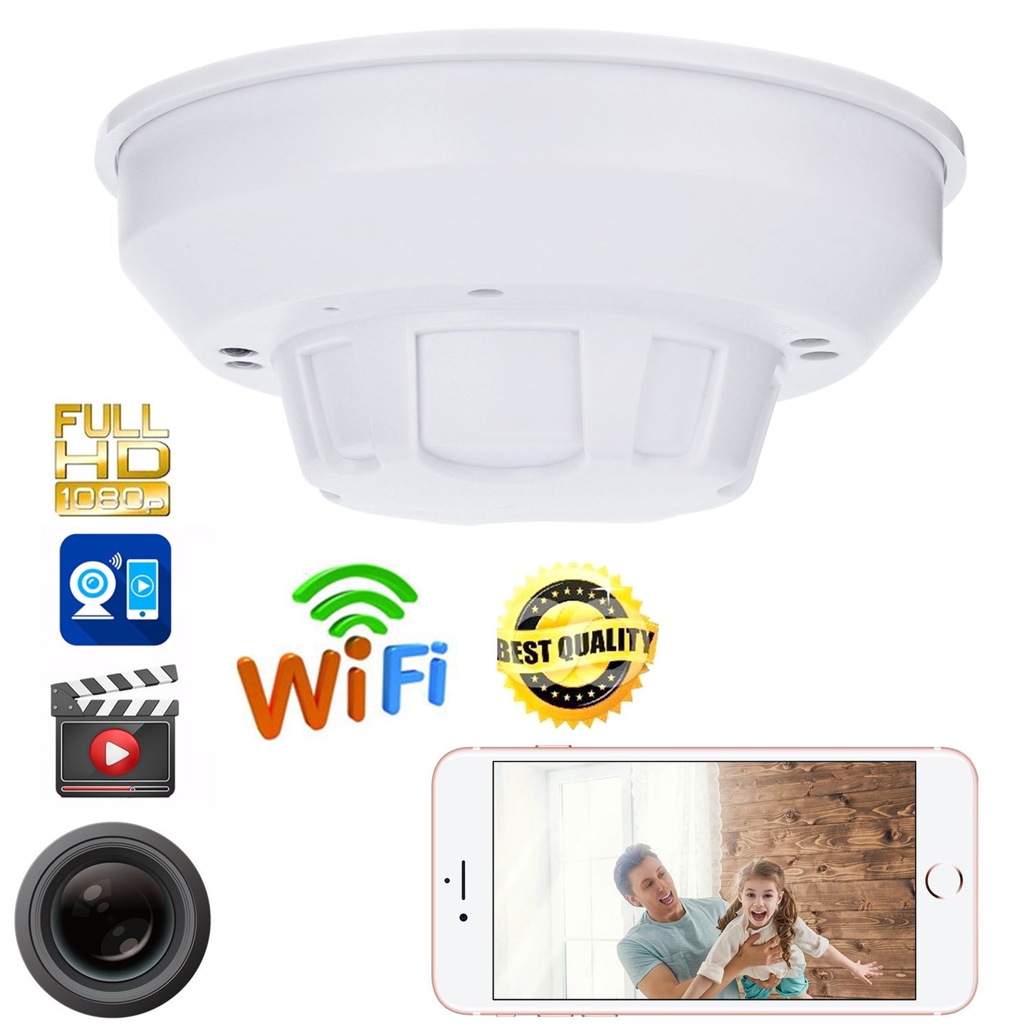 Wifi camera, mini smoke detector