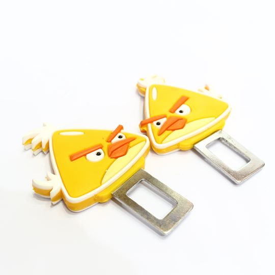 Custom seat belt warning canceler clips angry bird-yellow