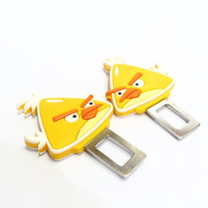Custom seat belt warning canceler clips angry bird-yellow