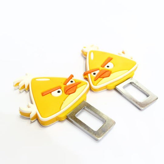 Custom seat belt warning canceler clips angry bird-yellow