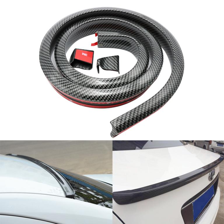 Carbon fiber soft tail spoiler car rear roof trunk wing lip