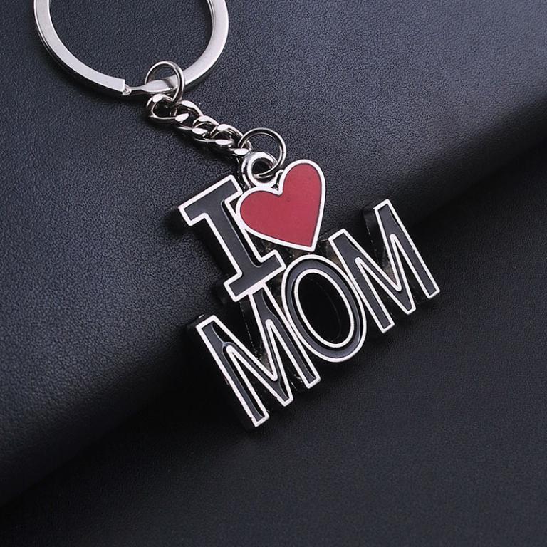 I love mom key chains fashion metal key rings