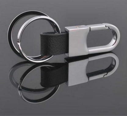 Creative men's black leather strap key ring ats-0166
