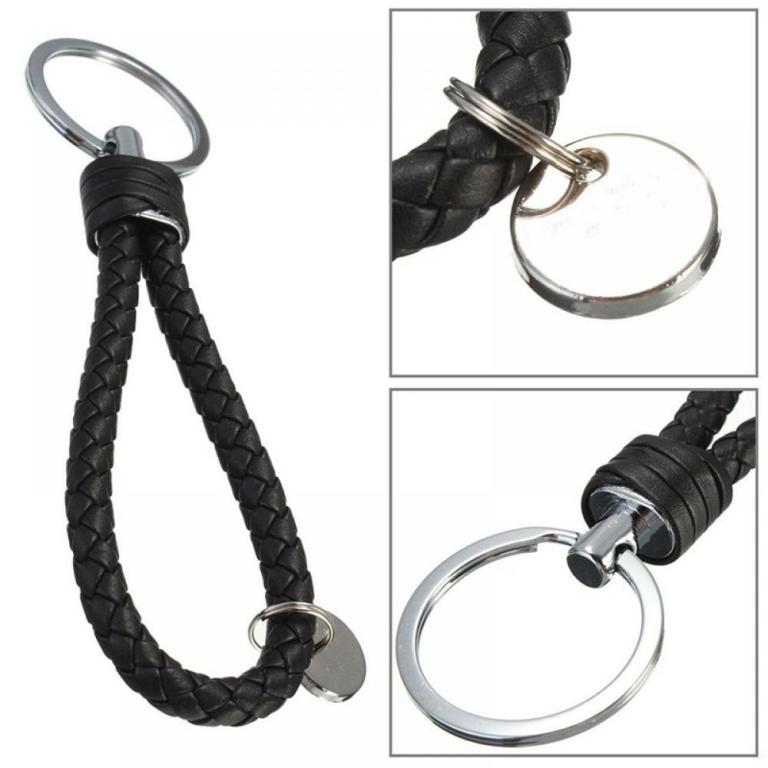 Fashion leather key chain ring