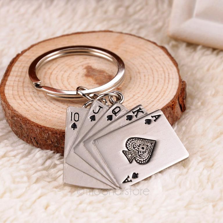 Fashion creative stylish poker key chain