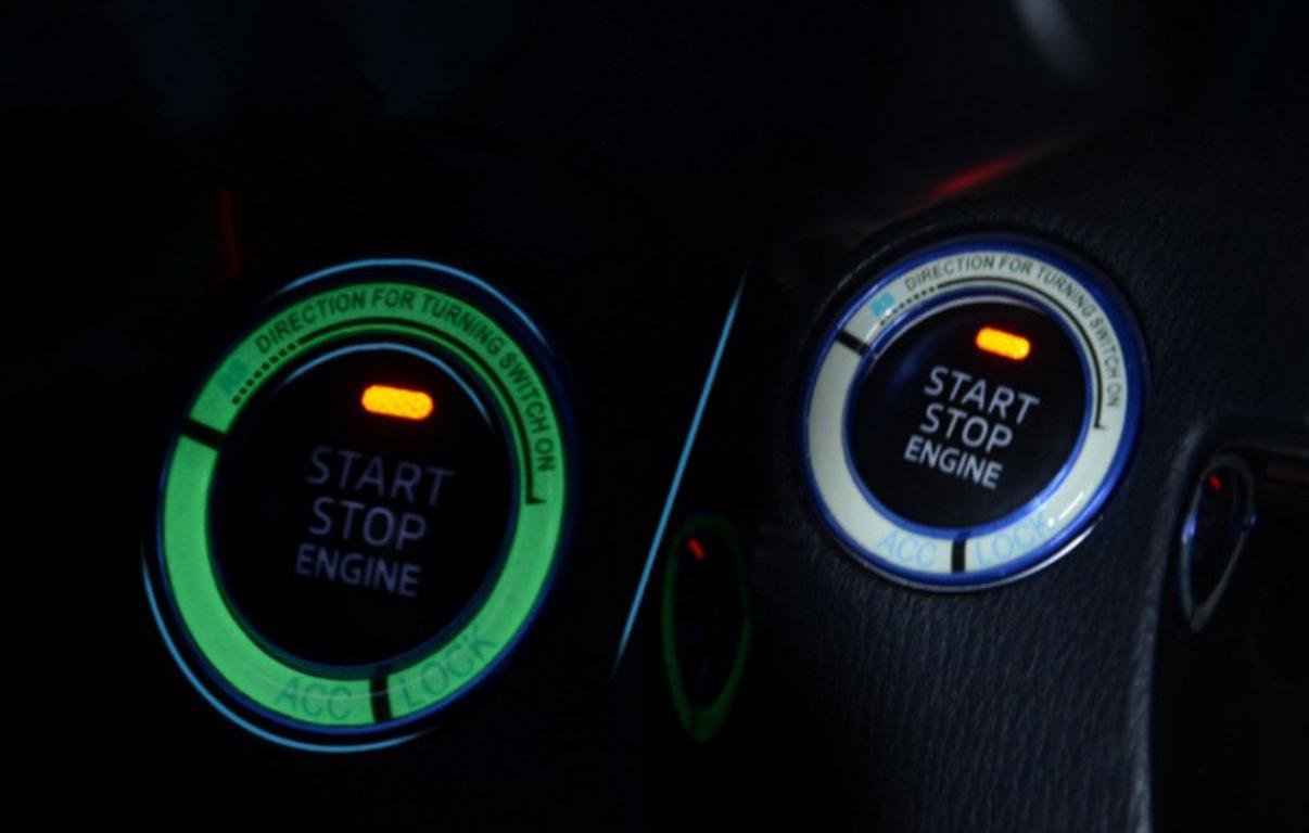 Luminous car engine start stop ignition