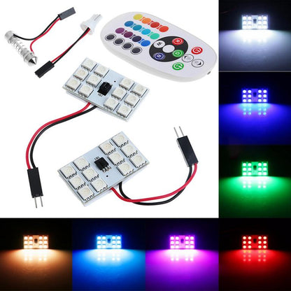 Smd rgb 12 led car light signal lamp bulb remote control