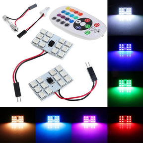 Smd rgb 12 led car light signal lamp bulb remote control