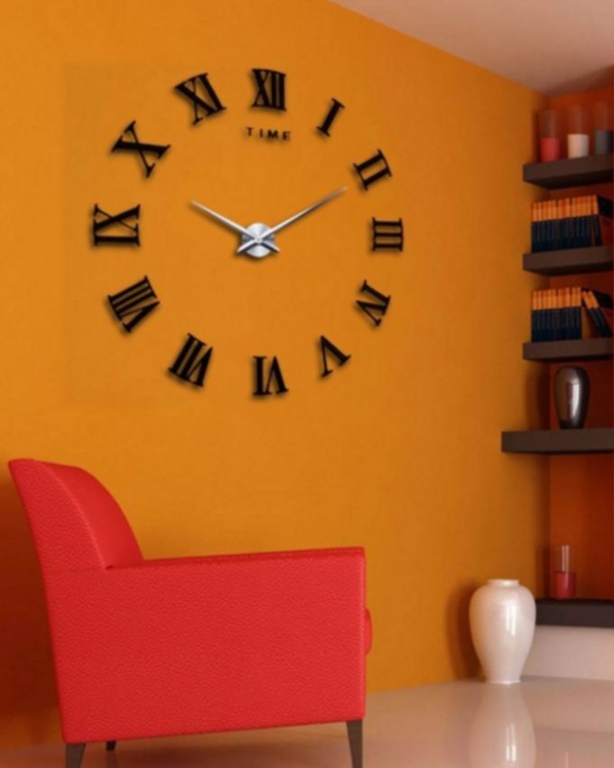 Acrylic roman wall clock - black