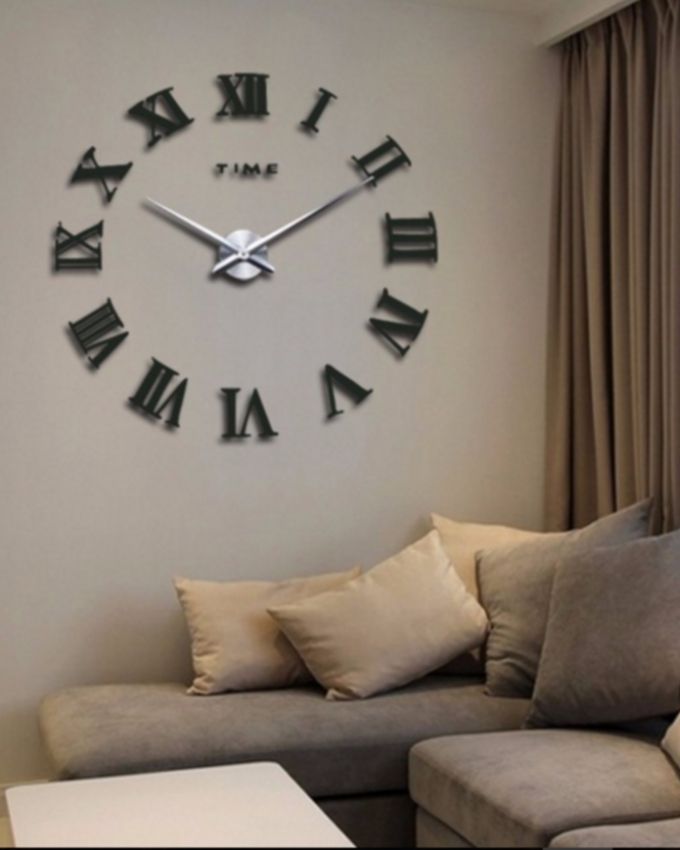 Acrylic roman wall clock - black