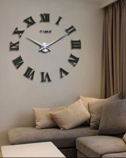 Acrylic roman wall clock - black