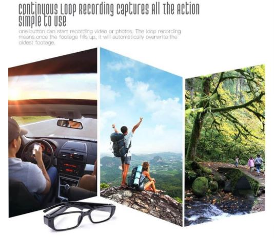 Full hd 1080p spy glasses hidden camera