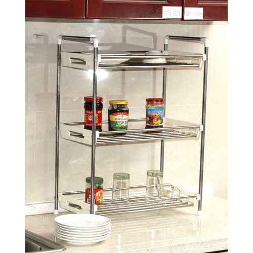Compact multi-purpose storage rack - silver