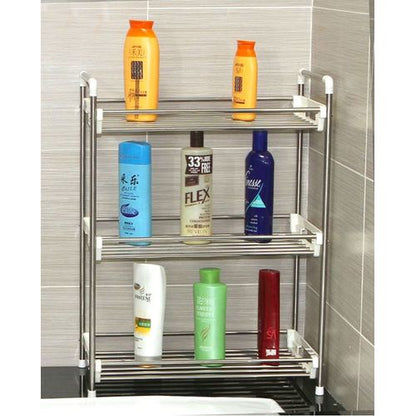 Compact multi-purpose storage rack - silver