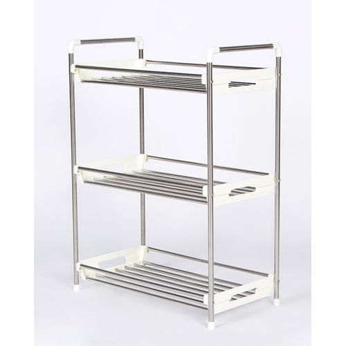 Compact multi-purpose storage rack - silver