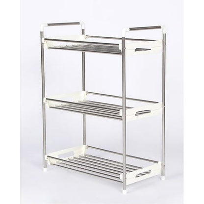 Compact multi-purpose storage rack - silver