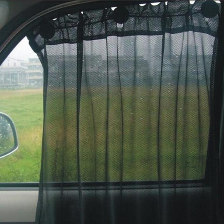 Pack of 4 curtains black, car sun shade side window curtain