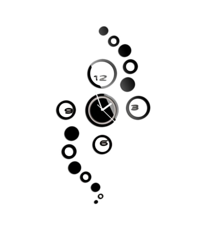 Diy circle wall clock - black