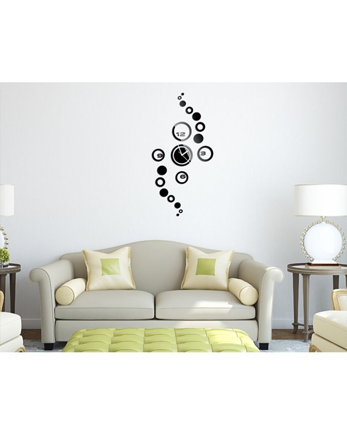 Diy circle wall clock - black