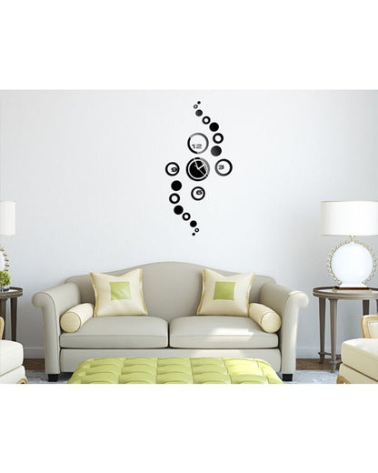 Diy circle wall clock - black