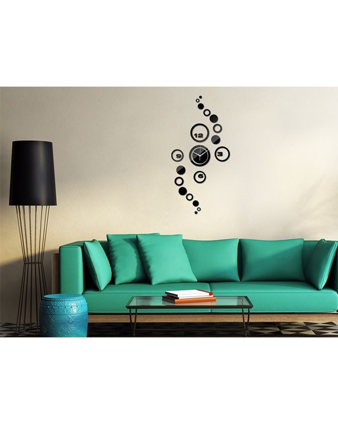 Diy circle wall clock - black