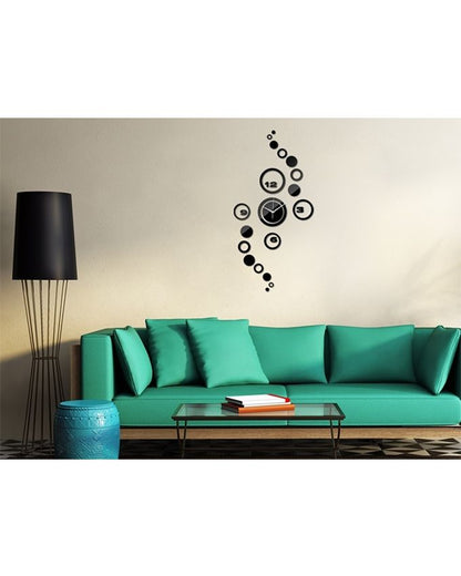 Diy circle wall clock - black