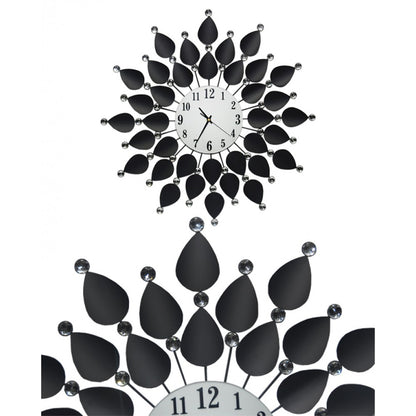 Diamante spiral wall clock sunshine shape