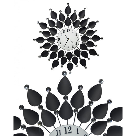 Diamante spiral wall clock sunshine shape