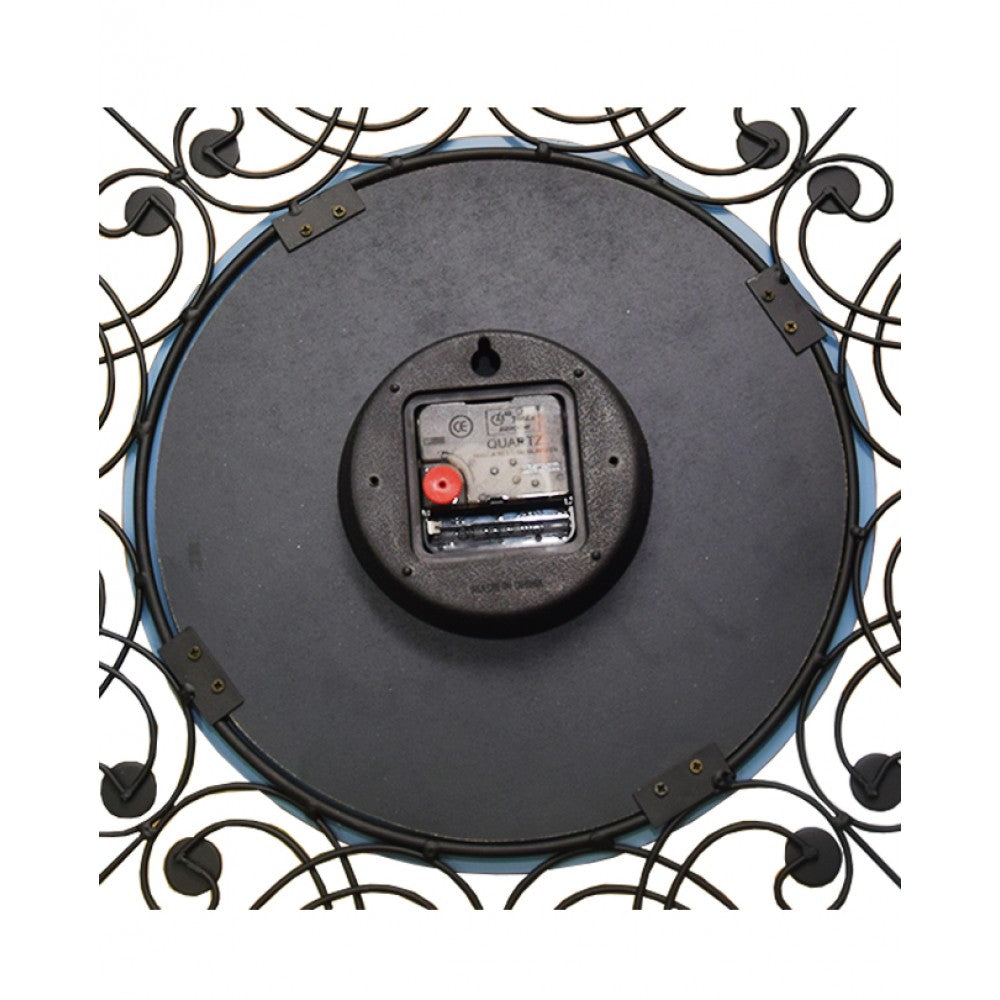 Diamante spiral wall clock flower shape