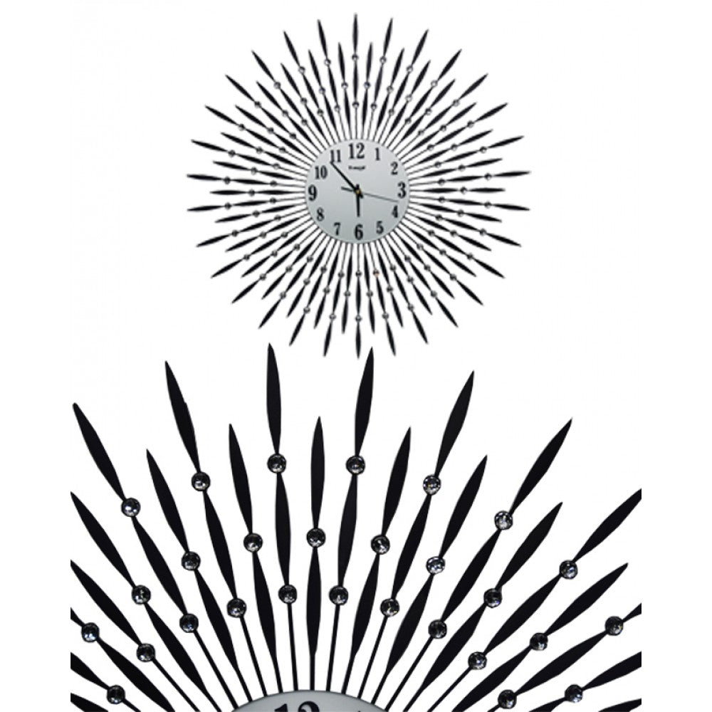 Diamante spiral wall clock sunshine shape