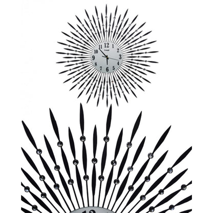 Diamante spiral wall clock sunshine shape