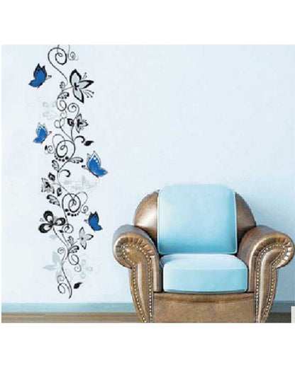 Flower vine wall sticker - blue 130 cm
