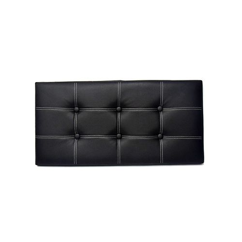 Folding storage ottoman coffee table foot rest stool - black