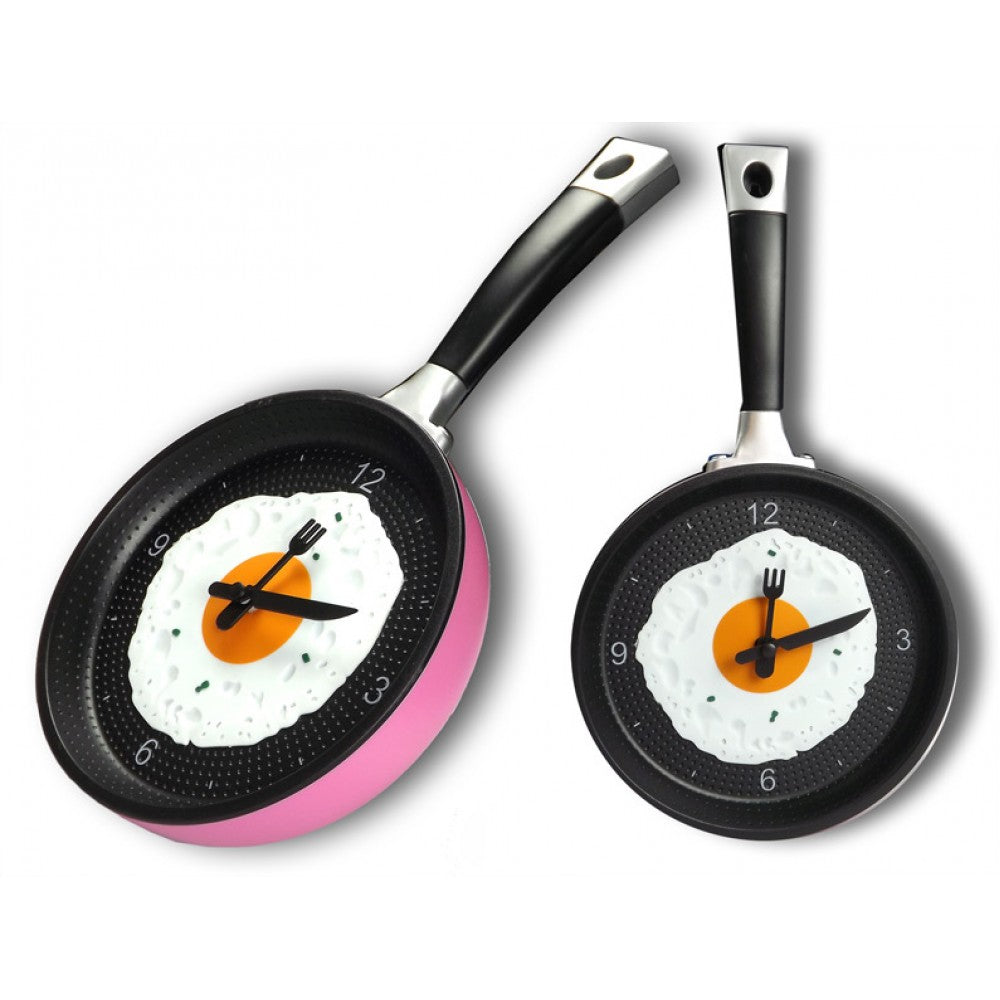 Frying pan kitchen wall clock large
