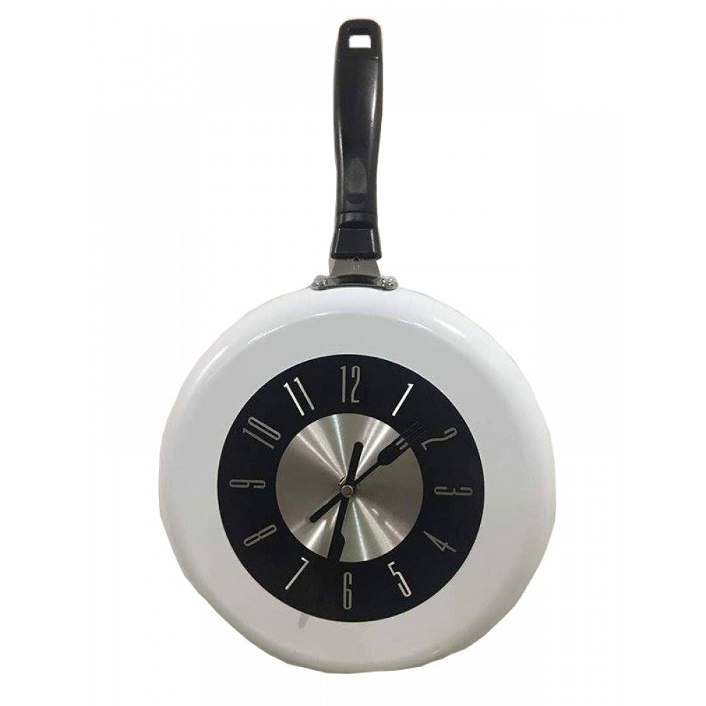 Frying pan kitchen wall clock large