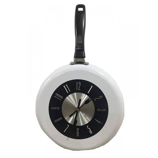 Frying pan kitchen wall clock large