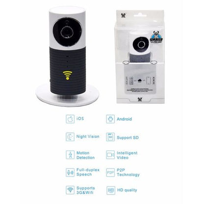 Hd wifi smart ip camera - black