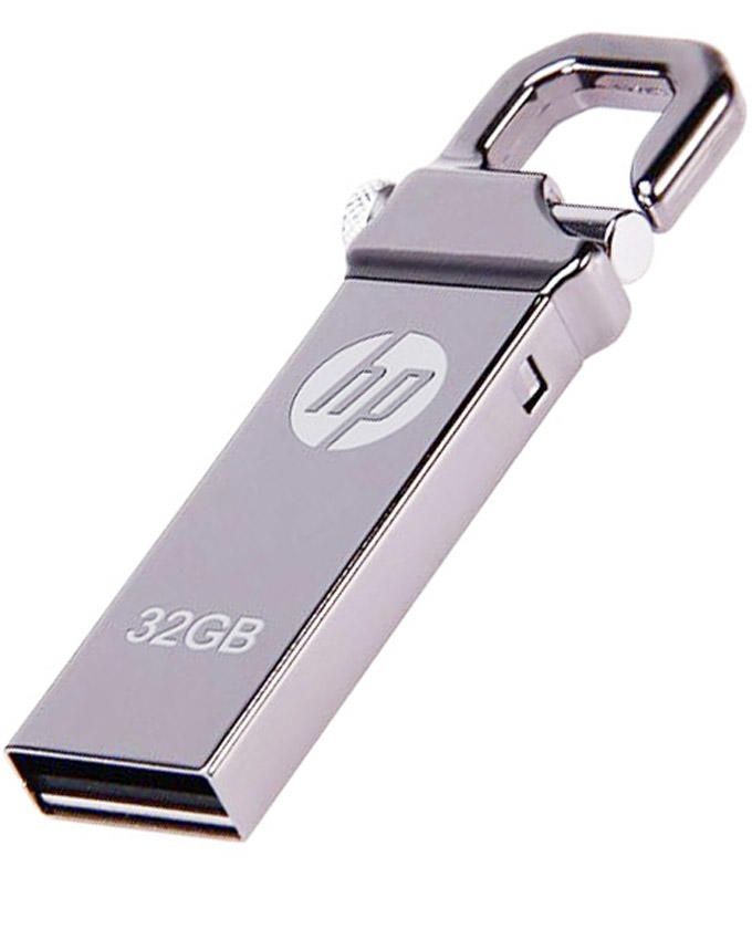 Hp 32gb usb flash drive - metallic