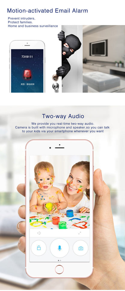 Three antennas wifi security camera