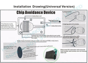Push start button key less with rfid security system