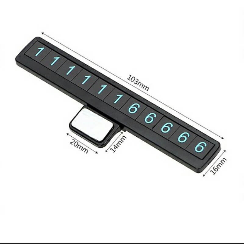 Car luminous temporary parking mobile phone no card plate