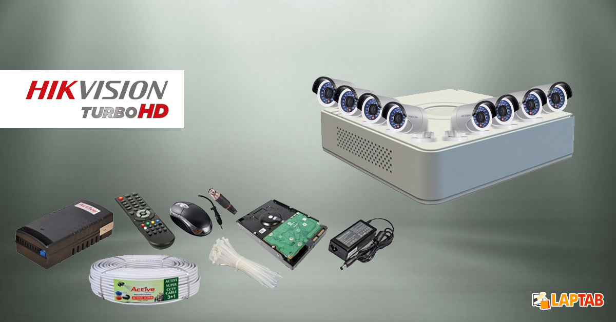 Hikvision cctv cam package 8 cameras with 8channel, hd dvr