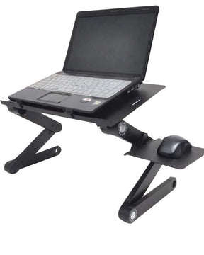 Aluminum laptop table & laptop security lock