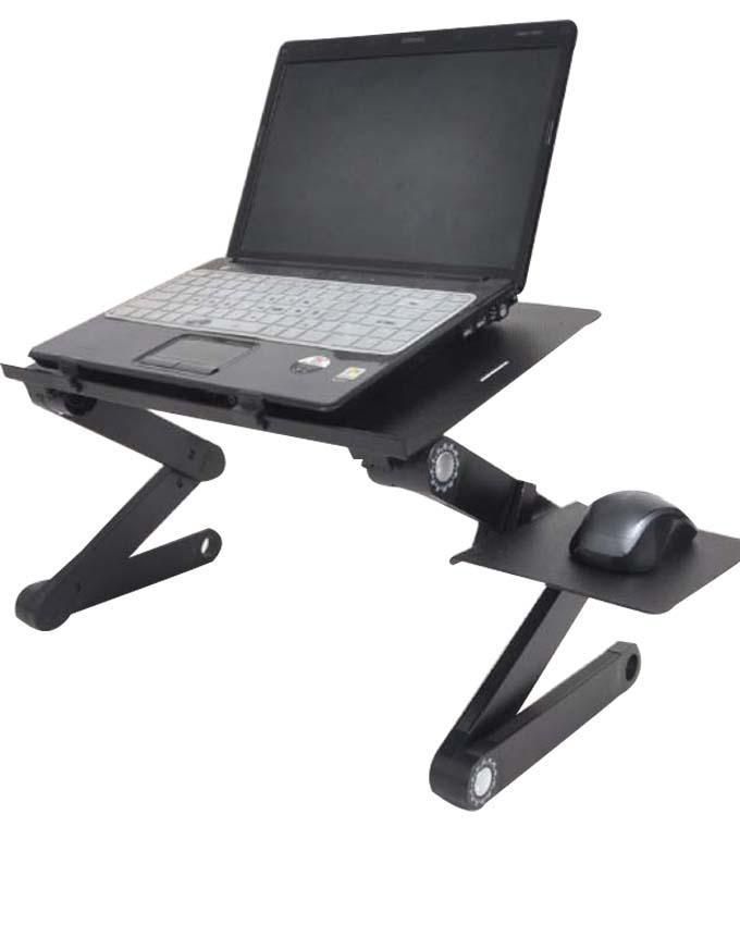 Aluminum laptop table & laptop security lock