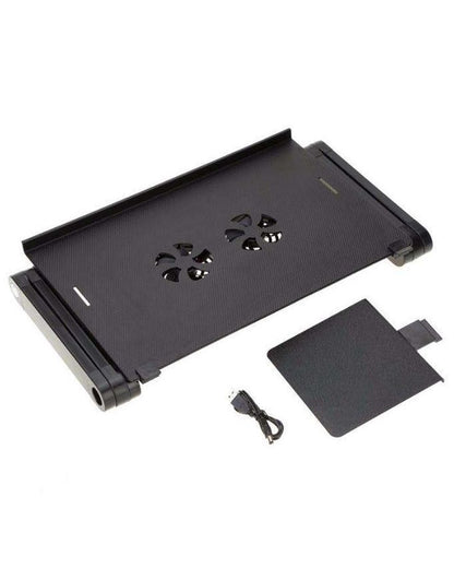 Aluminum laptop table & laptop security lock